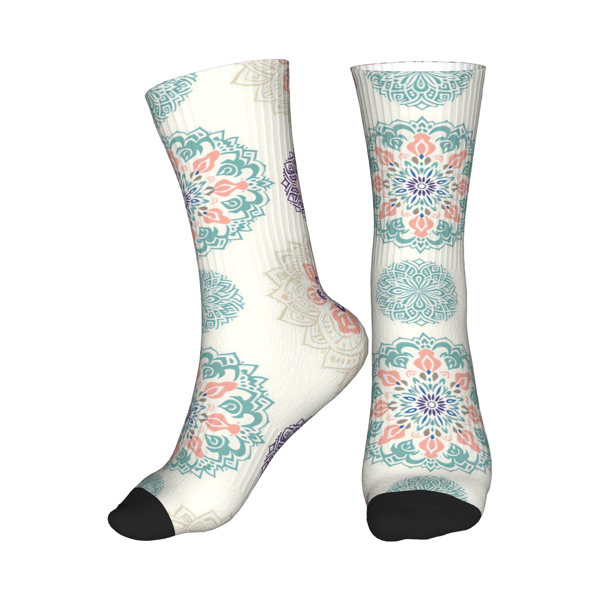 Dress Sock Men - Fun Mens Pastel Boho Mandala Pattern