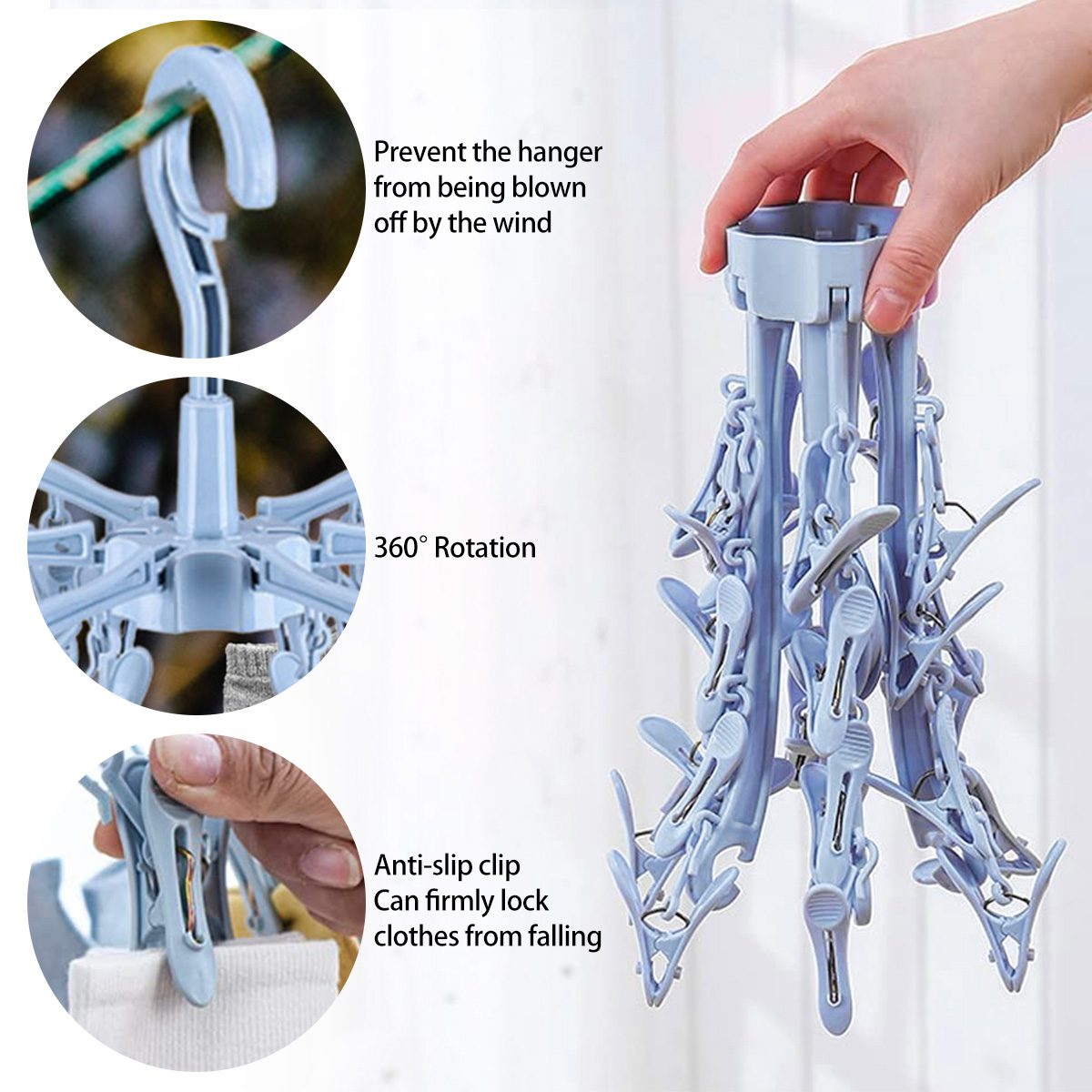 24 Clips Folding Clothes Dryer - đánh giá và giá Sock Organizer Tray