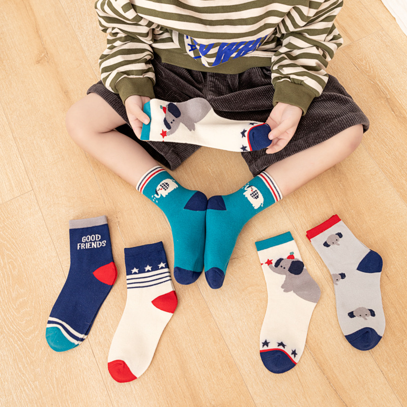 5‑Pack Kids Boys Socks Cartoon - đánh giá và giá Cotton Crew Sock Pack