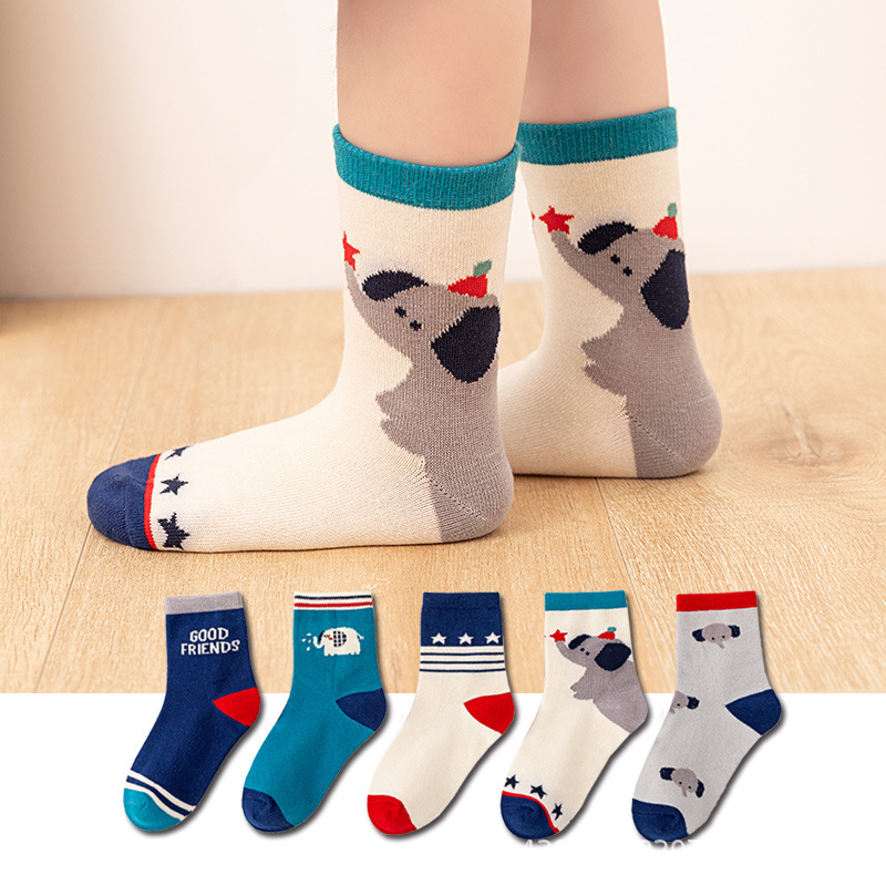 5‑Pack Kids Boys Socks Cartoon - đánh giá và giá Cotton Crew Sock Pack