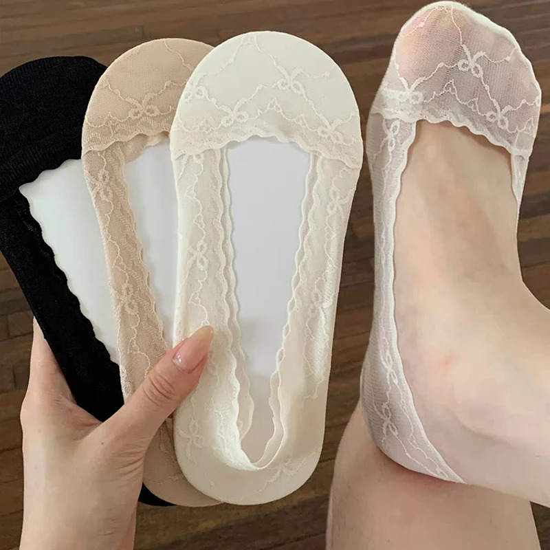 Bow Lace Trim Boat Socks for W - đánh giá và giá Invisibility Sock Loafer