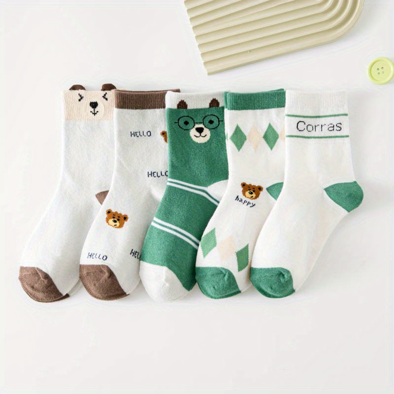 5 Pack Toddler Cartoon Bear Pa - đánh giá và giá Cotton Crew Sock Pack