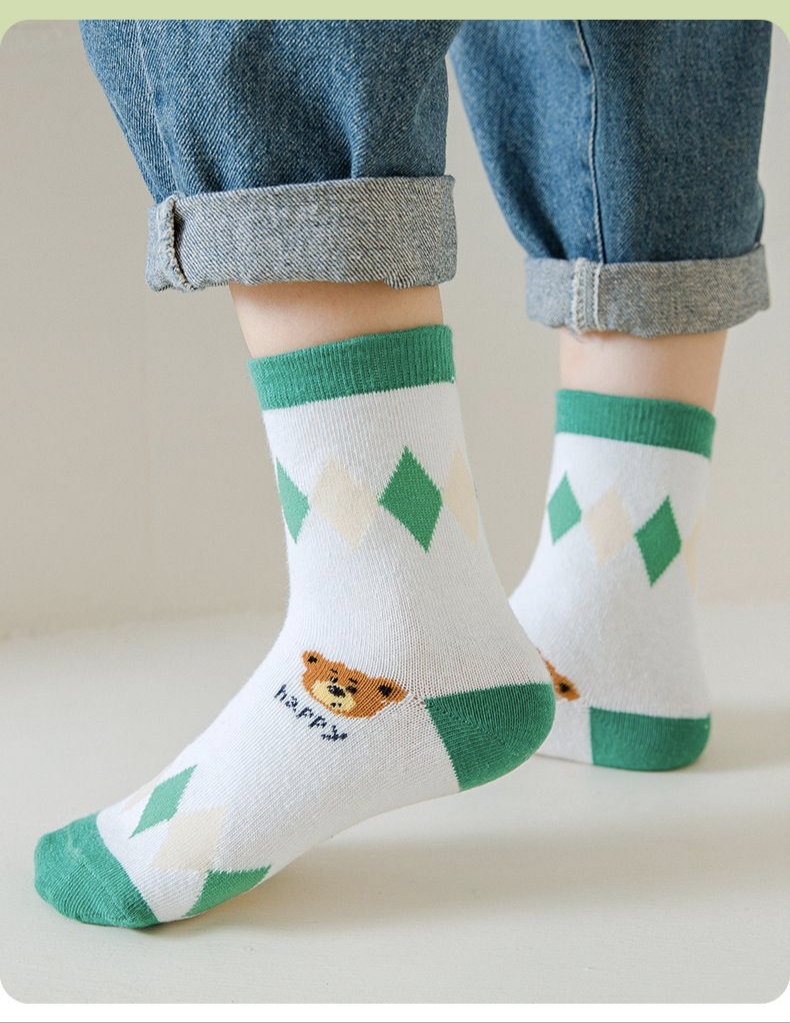 5 Pack Toddler Cartoon Bear Pa - đánh giá và giá Cotton Crew Sock Pack