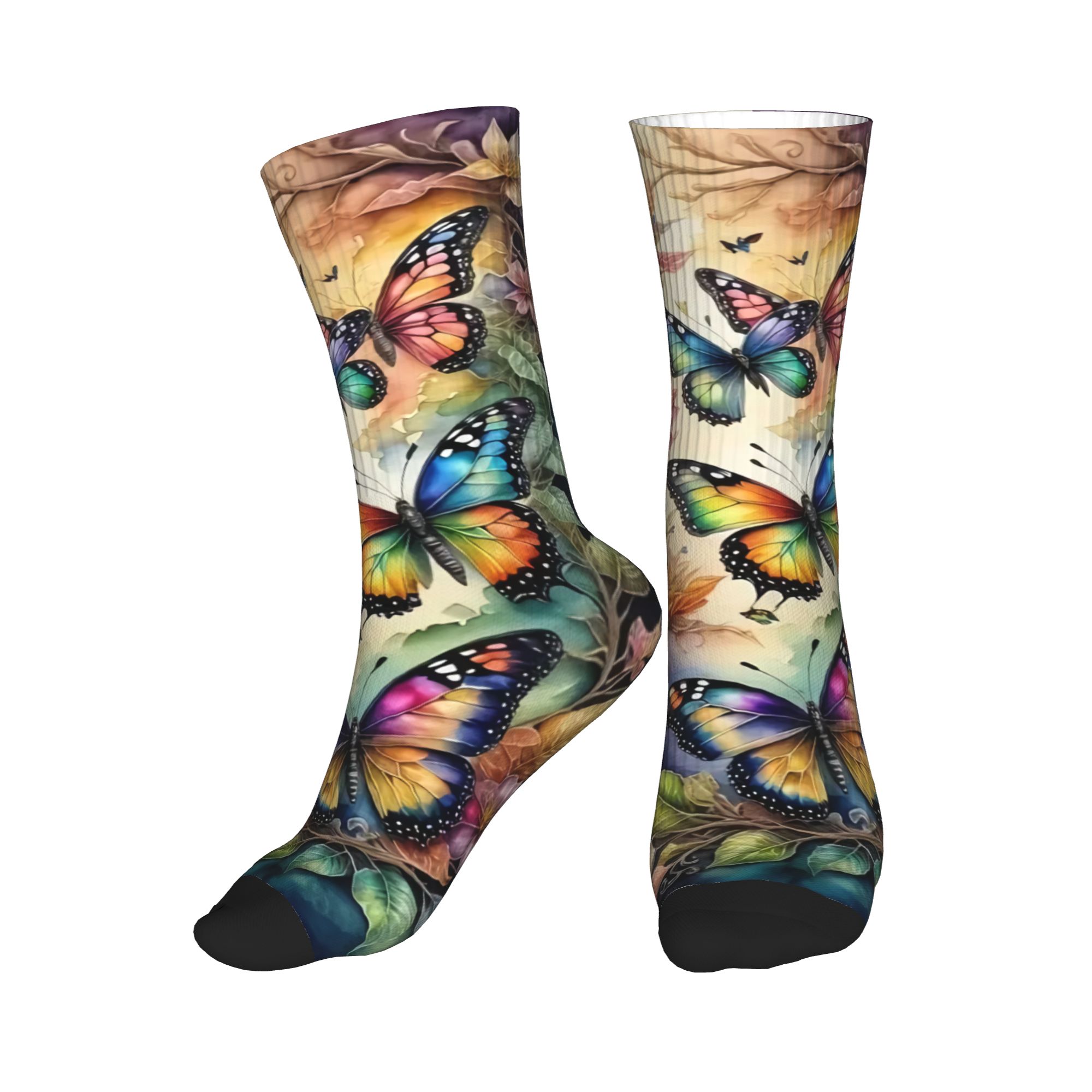 Colorful Butterflies and Flowe - đánh giá và giá Dress Sock Men